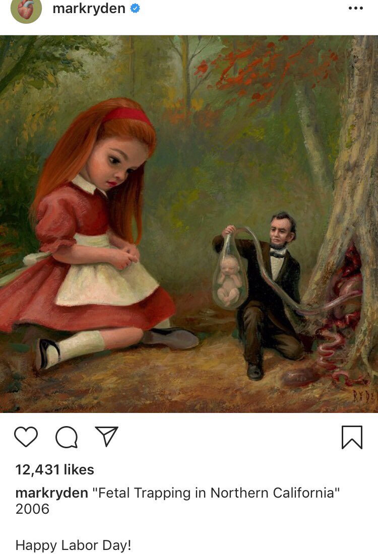 ...of symbolism in the art and photographs. Red shoes, butterflies, owls, goats, etc. Panda is a disturbing term. (Look it up) If you zoom in, some things become more visible. WARNING: DISTURBING IMAGES!