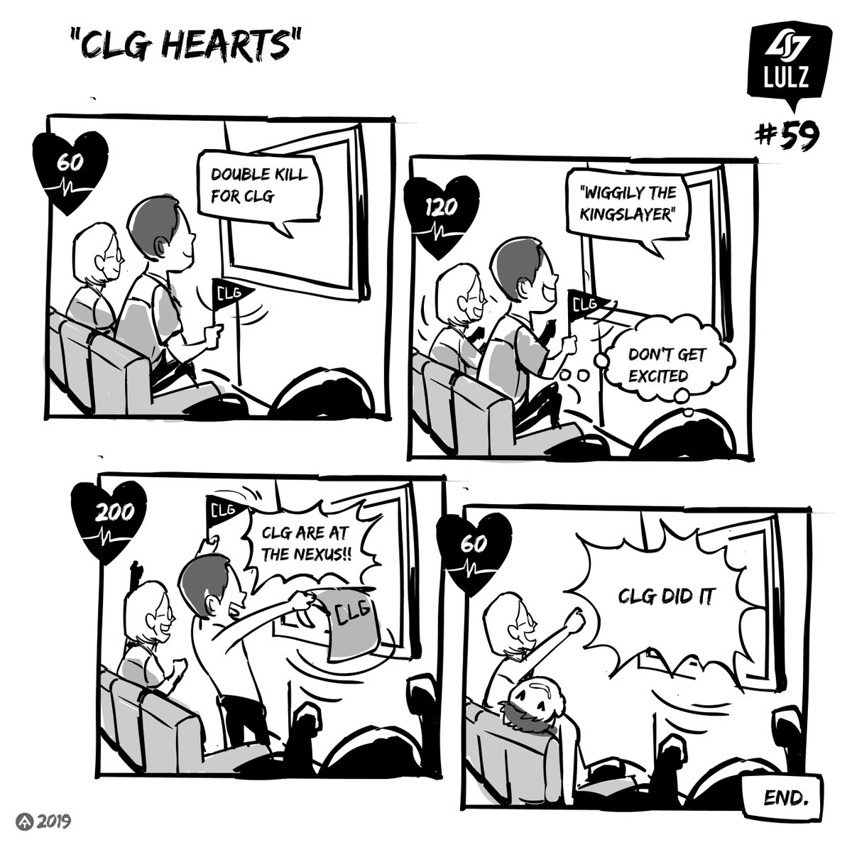 NRGLeague's tweet photo. Normal heart rate
⠀   /\⠀ ⠀ ⠀ ⠀  /\    
__ /   \   __/\__ /   \    _
           \/⠀ ⠀ ⠀ ⠀  \/

CLG fans during the TSM Game
⠀/\⠀      /\⠀     /\
_/  \  /\_/  \  /\_/  \   /\_
⠀   \/⠀⠀   \/⠀⠀   \/

#CLGLulz https://t.co/q0Lwv2n1iw
