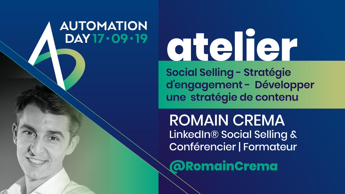 AutomationDay's tweet photo. Envie d'en savoir plus sur le #socialselling  ? 💥
C'est à #AutomationDay que ça se passe ! Ne manquez pas l'atelier de @RomainCrema, expert, formateur et consultant @LinkedInFrance ! 
📆 Pour vous inscrire, c'est par ici : https://t.co/QjK9gyzJix https://t.co/4vPW9Gs1Gx