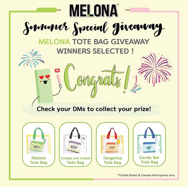 Our Summer Special Giveaway has now come to a close!! Thank you for participating and a BIG CONGRATULATIONS to the winners! Winners, make sure to check your DMs to choose and collect your Melona Tote Bag!! ift.tt/2G6GOg5