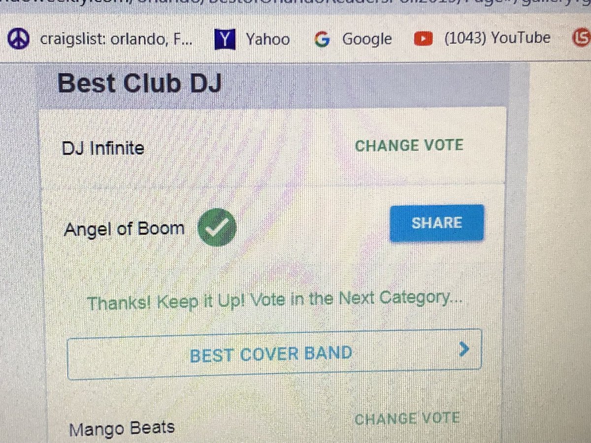 Strikker_Ace's tweet photo. All @Iheartmonsters1 voting complete! Good luck everyone! (Need a vaca after that website!) But, y’all are worth it! #MediaMonsters #YouTubeCrew @ItsOffcialAngel @ToTheTopCarlos @RyanHolmesLive @thesavannahboan @RussRollins #shwirls @RealRadio1041 #WeSayWhatWeWant #280charsxact https://t.co/WwquiRt1zc