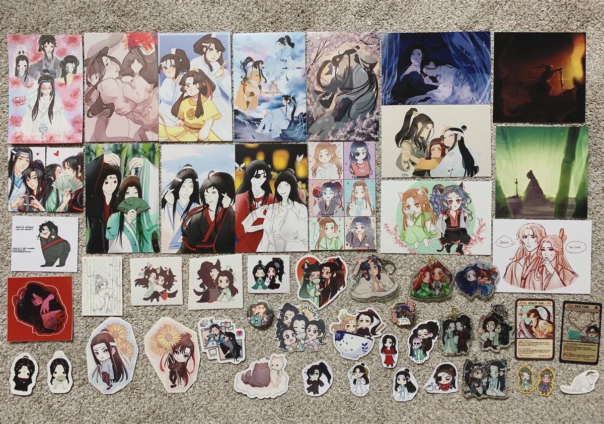 Behold my AX haul!!! took me a while to fix them but after four hours of tetrising ITS DONE! LOL AX may be stressful but its the people there that makes it worth it goin! Recieved so much and traded with many im grateful to meet!!! Thank you!!! ?❤️ #animeexpo 