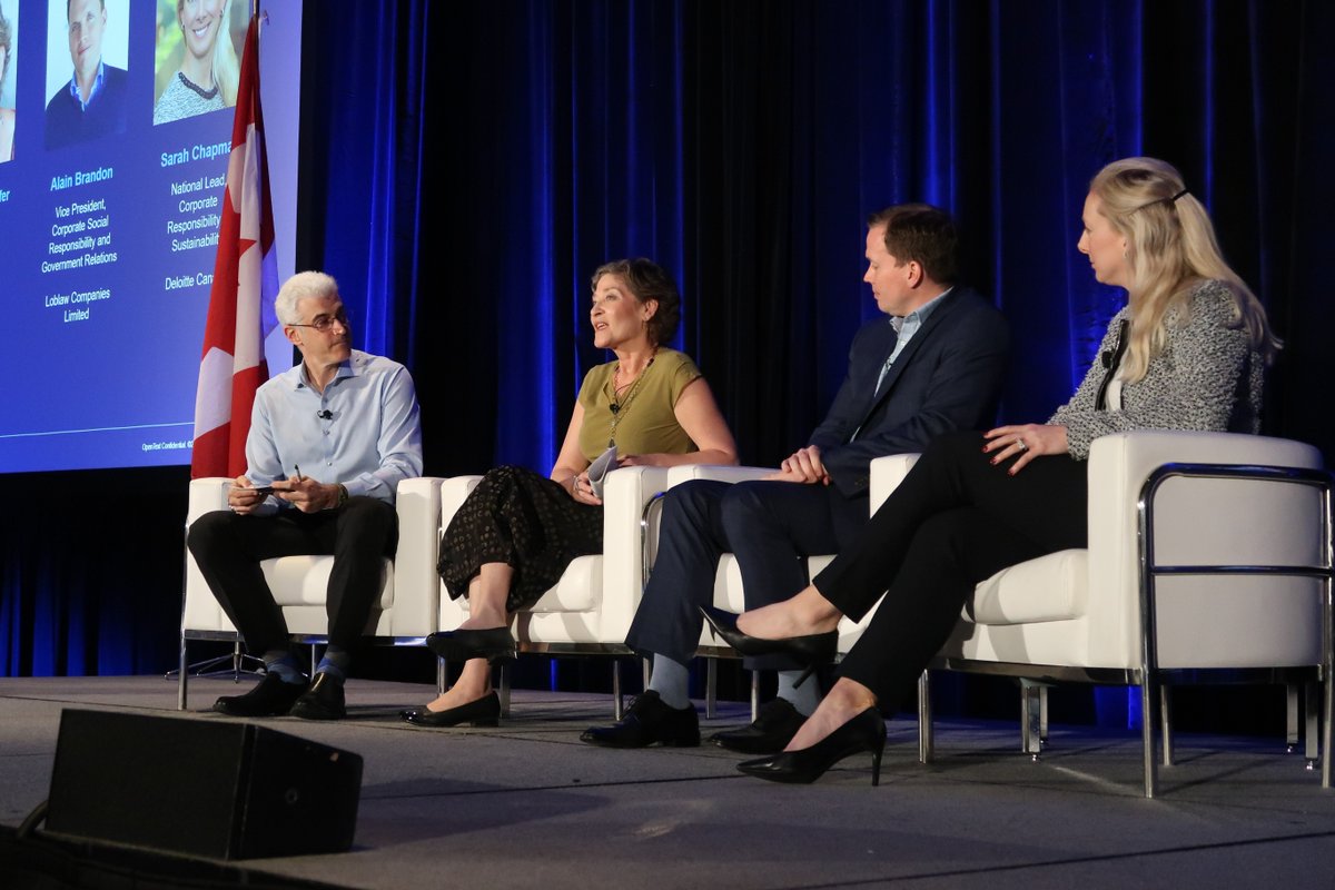 OpenText's tweet photo. “It’s not about doing more good, it’s about doing less bad.” - @DrSarahChapman. 

Thank you to our insightful panel for sharing their thoughts on #CSR at #OTEW. @sheriktm, Alain Brandon, @AndrewWinston https://t.co/xNCsIbMqPM