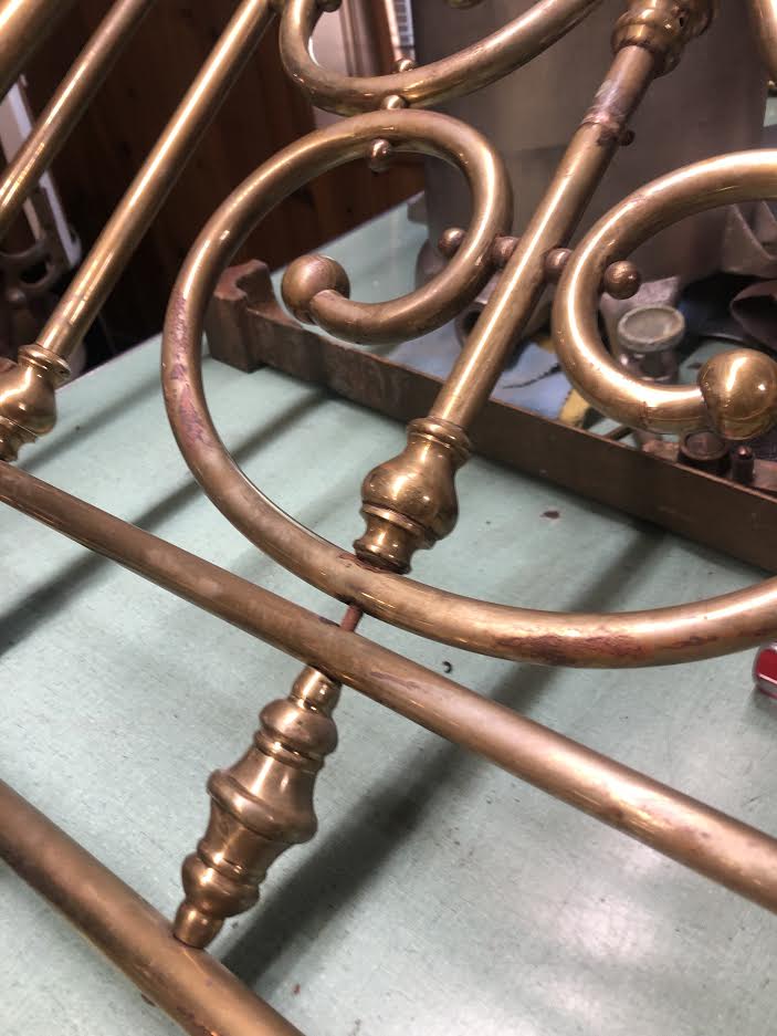 PlatingCo's tweet image. As we are #disassembling our #brass #bed it looks allot worse the closer up you get! Not to #worry though this will look like they just bought it by the time we are finished!