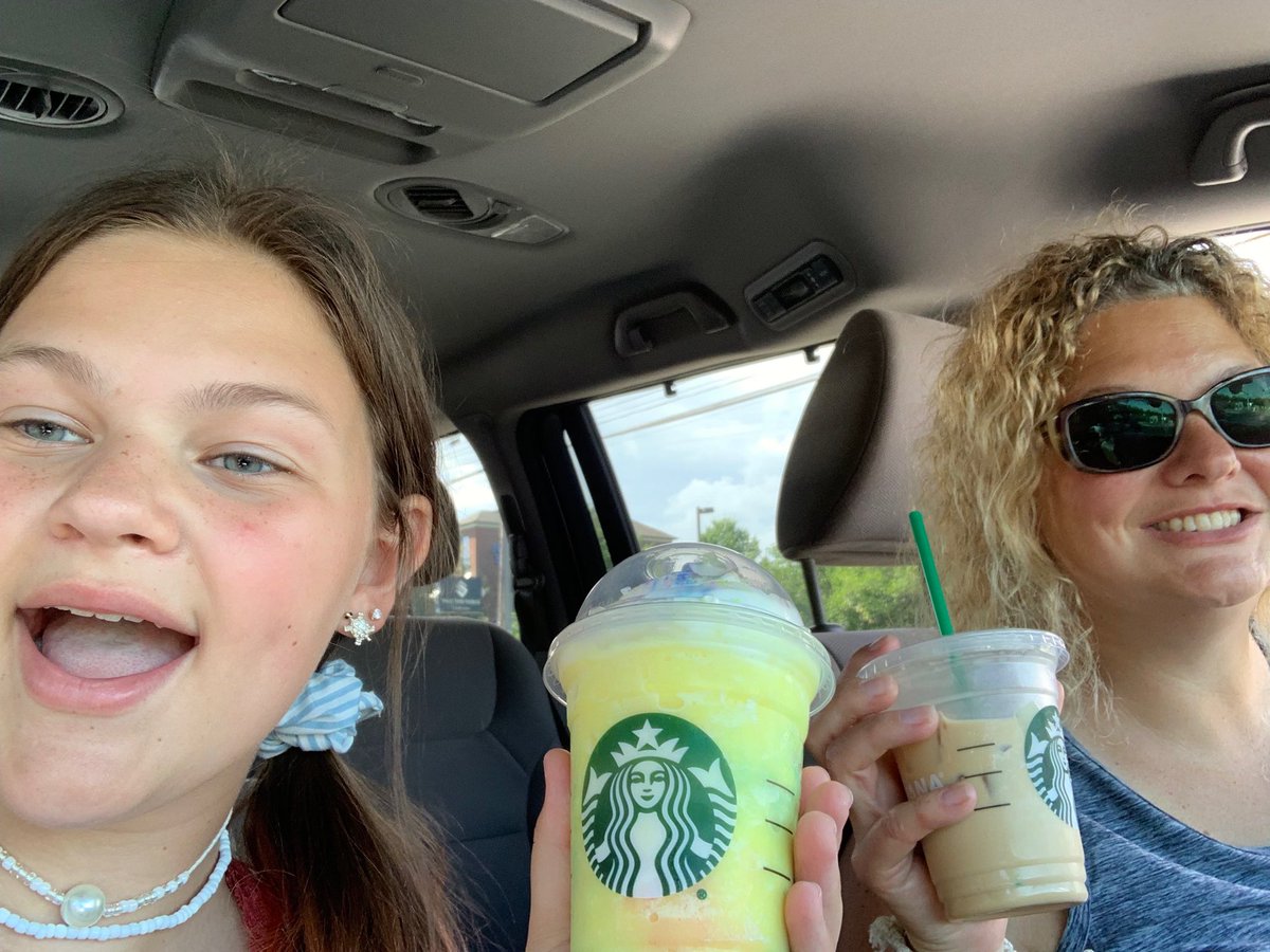 After a hot day, we got a treat!   tye-dye frapp #StarbucksSummerSippin #Starbucks