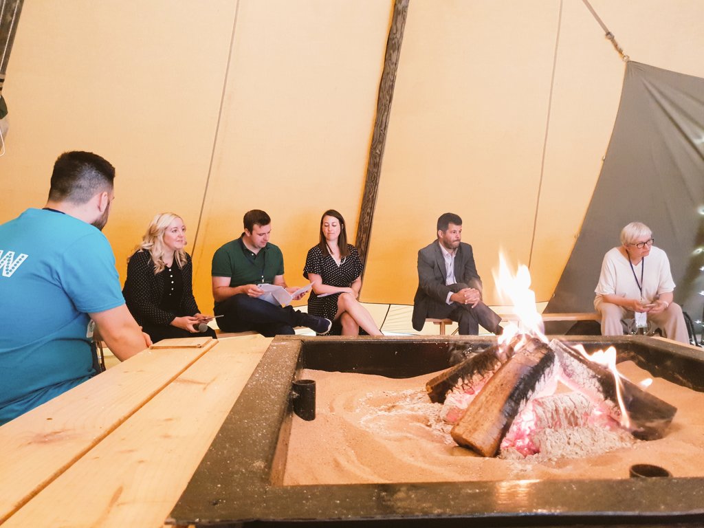 Jenn_Holgate's tweet photo. Getting ready for a fantastic discussion on innovation in infrastructure with the first ever #infracafe at #InnovationFestival19 in #Newcastle as part of the @NatInfraCom #YPP - great speakers including our own @EKANorth and the brilliant @brosewell - and it is in a tipi!! https://t.co/PRTPK6tk4F