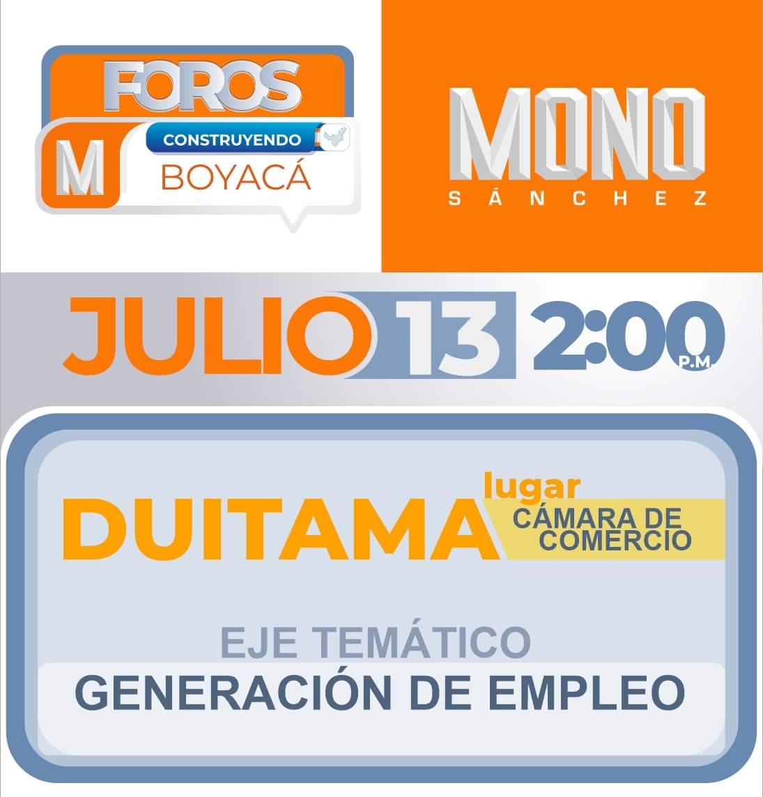 El camino que hemos recorrido en busca de lograr #UnBoyacáParaTodos ha sido fructífero y por eso continuamos, de la mano de ustedes, con estrategias como los #ForosConstruyendoBoyacá que llegan este fin de semana a Tunja y Duitama.

Aquí la invitación para que nos acompañen.