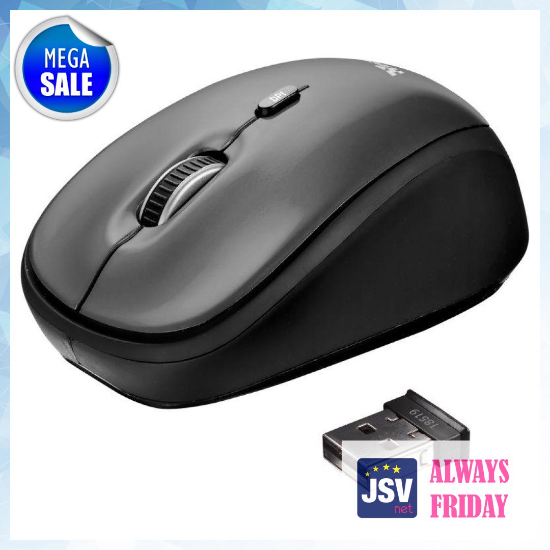 JSVnet's tweet image. RATÓN MINI ÓPTICO INALÁMBRICO TRUST YVI 2.4GHZ 800 / 1600 DPI GRIS Y NEGRO 18519 por €12.64 (Envío gratis).
compra aquí tinyurl.com/y2ot5y57 
#tórner #componentes