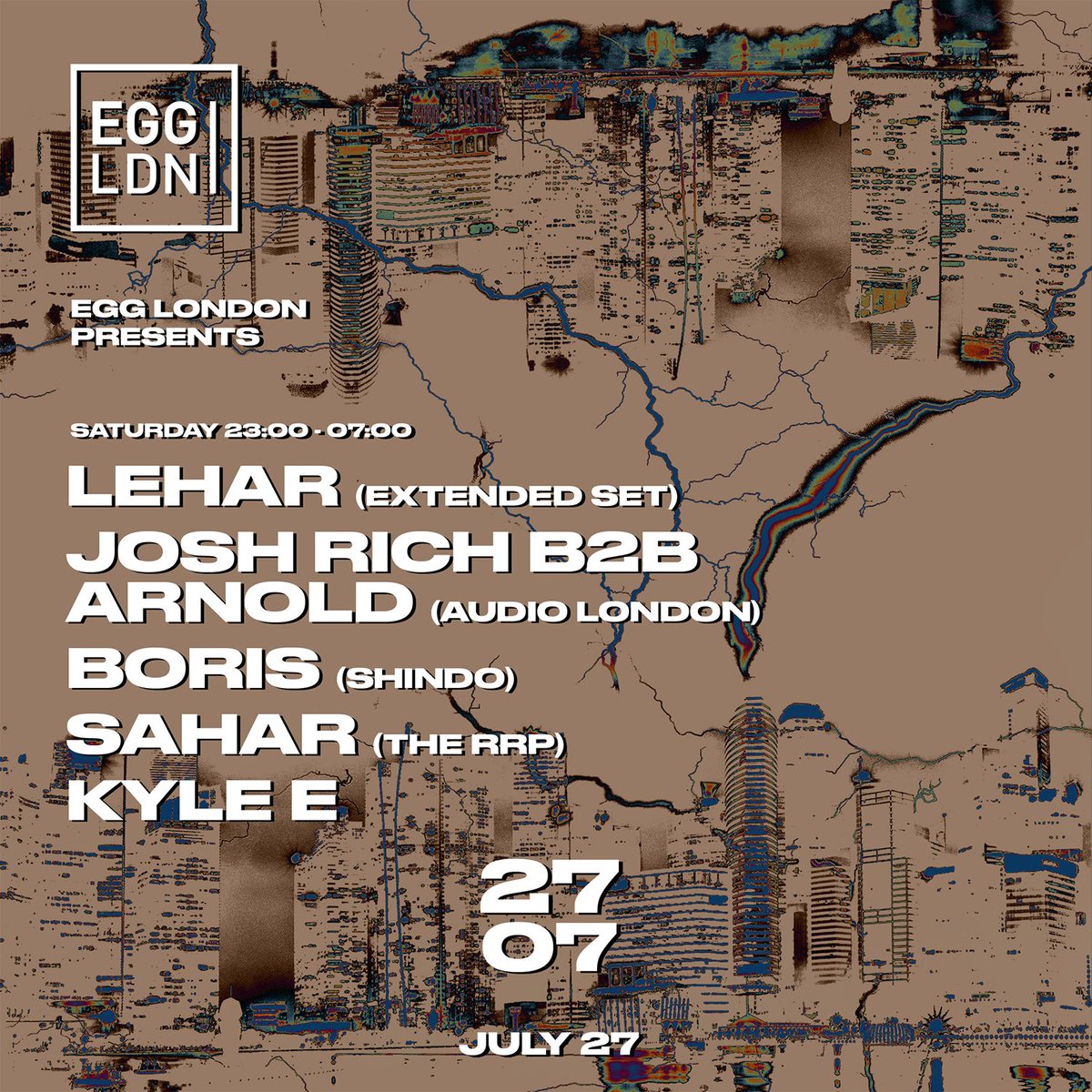 Well we are super excited about this one! On July 27 we make our <a href="/Egg_Club_London/">Egg London</a> debut as we team up with Shindo London.

<a href="/leharmusic/">leharmusic</a> will play an extended 4 hour set alongside The RRP resident #Sahar &amp; Shindo boss #Boris

Tickets: bit.ly/2XD13fP