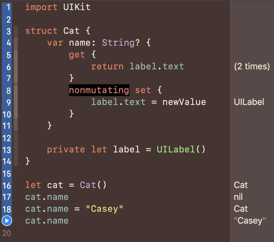 swiftyfinch's tweet image. 📚 Structs and Classes
Но как оказалось есть не только модификатор mutating, но и nonmutating.
#AdvancedSwift @objcio