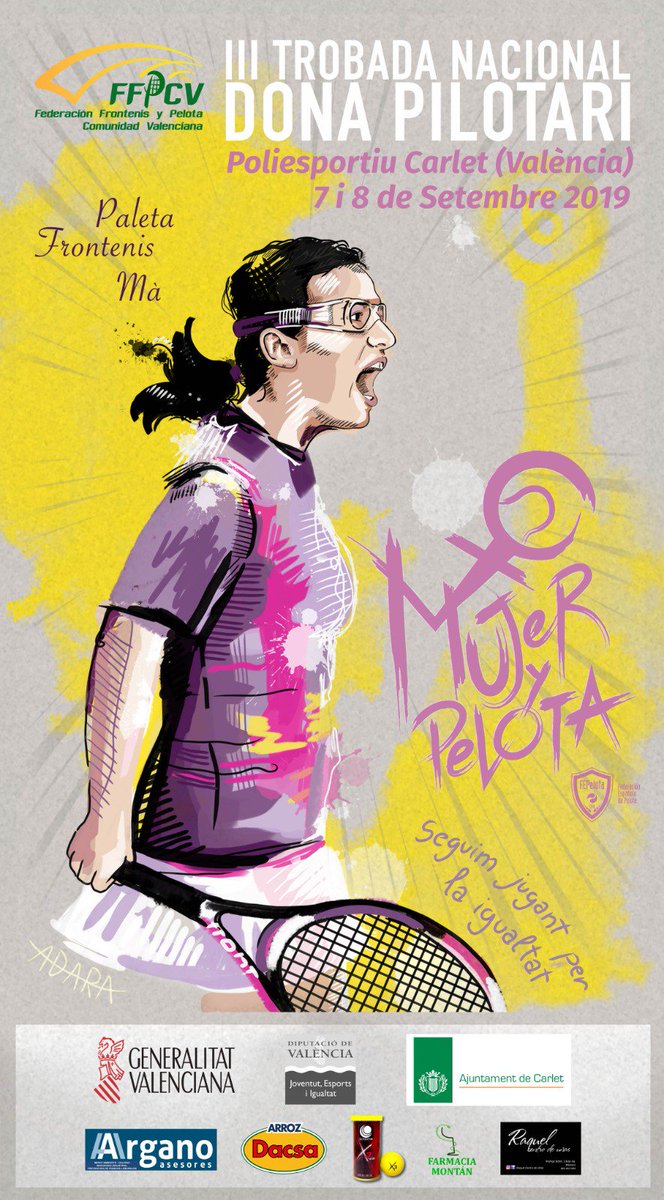 FFPCV's tweet image. Casi nada, ha sido ver el cartel y ya queremos que llegue!

III Encuentro Nacional Mujer Pelotari!!

7 y 8 de Septiembre en el polid. municipal de Carlet. Vamooos Gerreraaas!!
#mujerpelotari
#mujerypelota
#frontenisfemenino
@fepelota @fecanpelota @Fed_Pelota_CyL @FEDPELOTAMURCIA