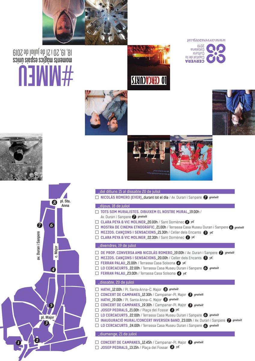 museudecervera's tweet photo. 📢Adjuntem el programa del proper #MMEU a #Cervera, del 18 al 21 de juliol! 📌🙋🏽‍♀️El @museudecervera hi participa amb la 9a Mostra de Cinema Etnogràfic i Lo Cercacurts: https://t.co/tTN87cwd56 Aneu triant! 👇🏽No hi podeu faltar! #cervera2019 #cinemaetnogràfic @LoCercacurts https://t.co/hqAMQN9eOs