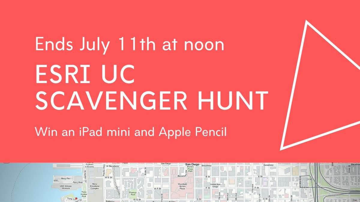 The #ESRIUC2019 Scavenger Hunt ends tomorrow at 12pm noon. Complete the hunt and submit your answers to enter the draw here maptiks.com/esriuc