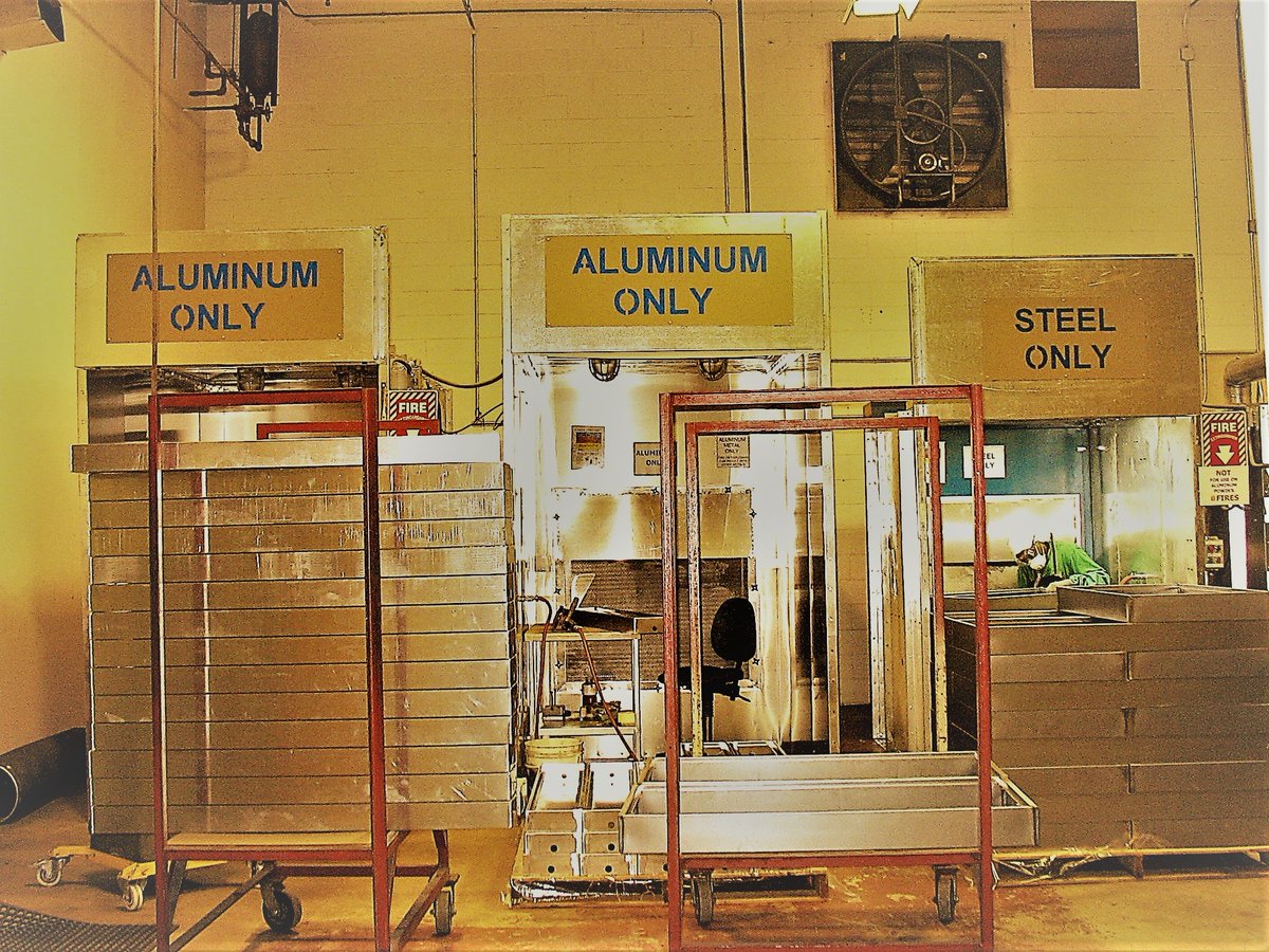 AirPurInc's tweet photo. Some metal dusts can ignite just by coming into contact with each other!  Separate sanding booths for Aluminum and Steel were recommended for this customer.  #SafetyFirst #NFPA484 https://t.co/cZn5RnL6lM