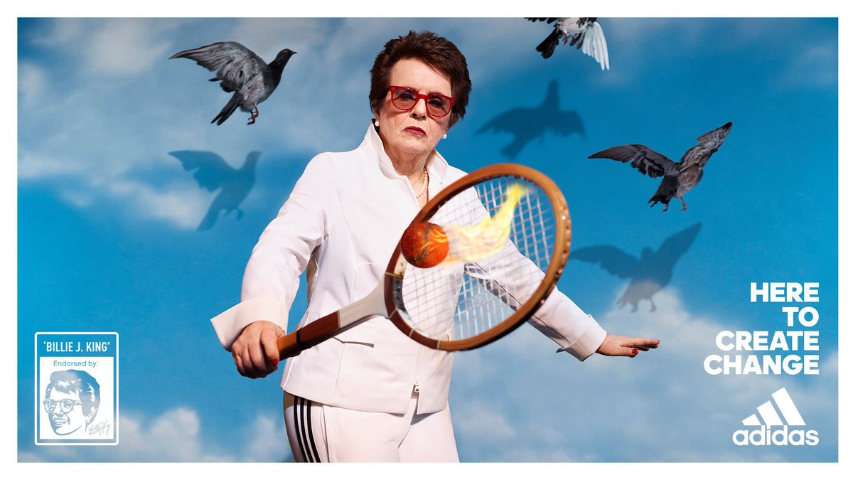 Madurar Por encima de la cabeza y el hombro exageración Adweek on Twitter: "Q4: Adidas struck marketing gold by putting '70s tennis  trailblazer Billie Jean King front and center in its 2018 marketing. Which  other retired female athletes or sports figures would