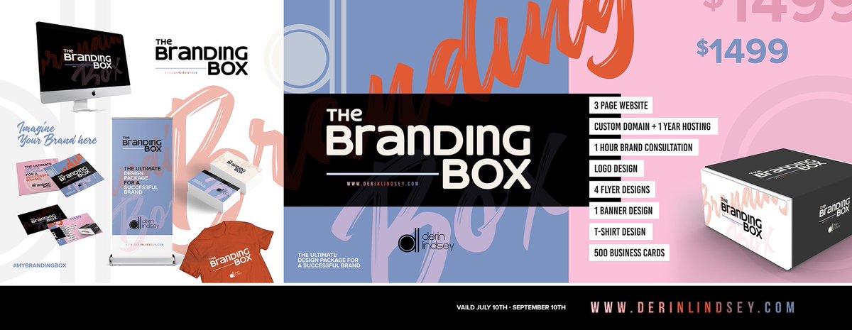 derinlindsey's tweet photo. IMAGINE YOUR BRAND HERE!
Derin Lindsey presents βThe Branding Boxβ - The Ultimate Design Package for A Successful Brand.
#MyBrandingBox #BrandingBox #DerinLindsey #DerinDesigns #DerinLindseyGraphicDesign #DesignPackage #Branding #Consultant
July 10th - September 10th https://t.co/5LVojKPxbl