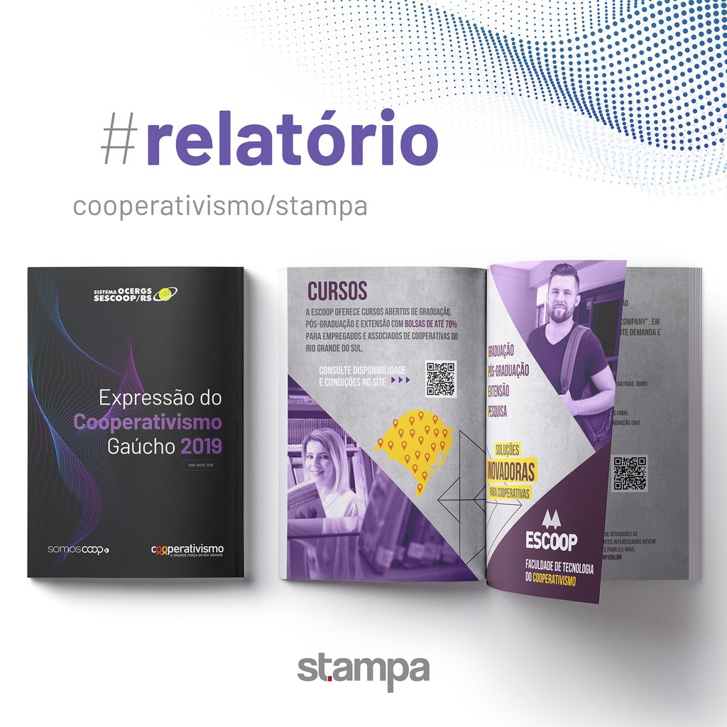 stampacom's tweet photo. Publicação do cliente Ocergs-Sescoop/RS, a Revista Expressão do Cooperativismo Gaúcho 2019 faz um raio-x do cooperativismo no Estado, apresentando os números oficiais do segmento (ano 2018)! Destaque para agropecuária, crédito, saúde e infraestrutura pelo excelente desempenho! https://t.co/2rvxxv4hKy
