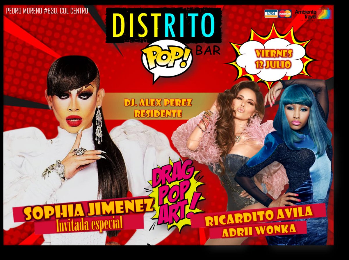 PopDistrito's tweet photo. Llega el fin de semana y en el #Distrito del Performance, nos acompañan estrellas de gran nivel en el transformismo este VIERNES..
Noche de Divas con #RicarditoAvila, #AdriiWonka y la reina del Drag Pop Art #SophiaJimenez
Gogos, gogas, la mejor música y las promociones de impacto https://t.co/GMOWZ7Cjt3