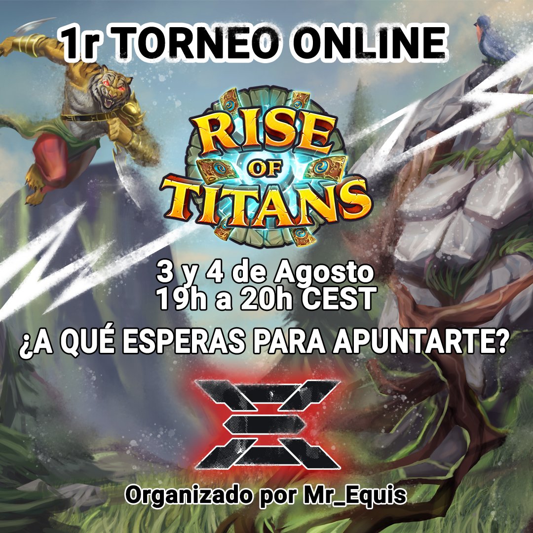 PlayRotOfficial's tweet photo. El fantástico @BadNewsA organiza el primer TORNEO ONLINE de #RiseOfTitans que se celebrarán los días 3 y 4 de Agosto de 19h a 20h CEST. ¡Habrá premios muy chulos para los ganadores! 🤩
Toda la info del torneo ▶️ https://t.co/iLzNSAw4wW
¡Juega Ya!▶️https://t.co/OZZ4cywB1a https://t.co/xsInrO0sIu