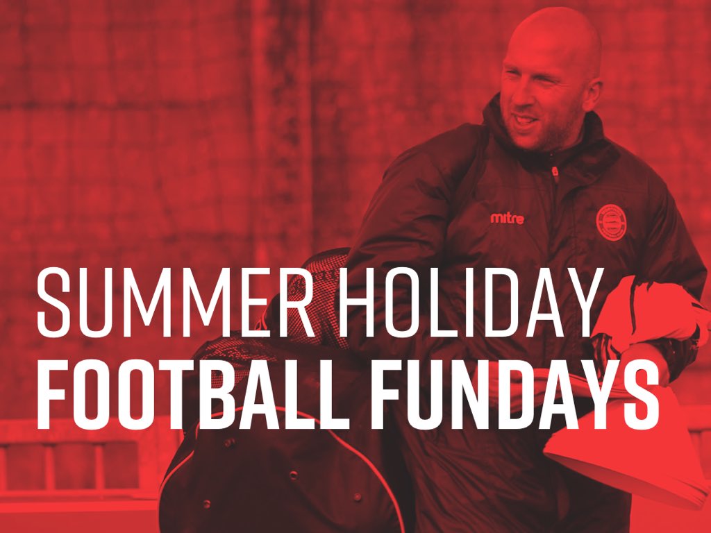 FOOTBALL FUNDAYS 😃⚽️

<a href="/adamhinsh/">Adam Hinshelwood</a> &amp; his staff invite you to come and enjoy the summer holidays with them! ⚽️☀️

🗓 Every Monday &amp; Tuesday
🕙 10:00 - 15:00

BOOK your place today
👉 mailchi.mp/348cabe122c2/w…

#Community #FootballFundays #WeAreWorthing ⚽️🔴🐟