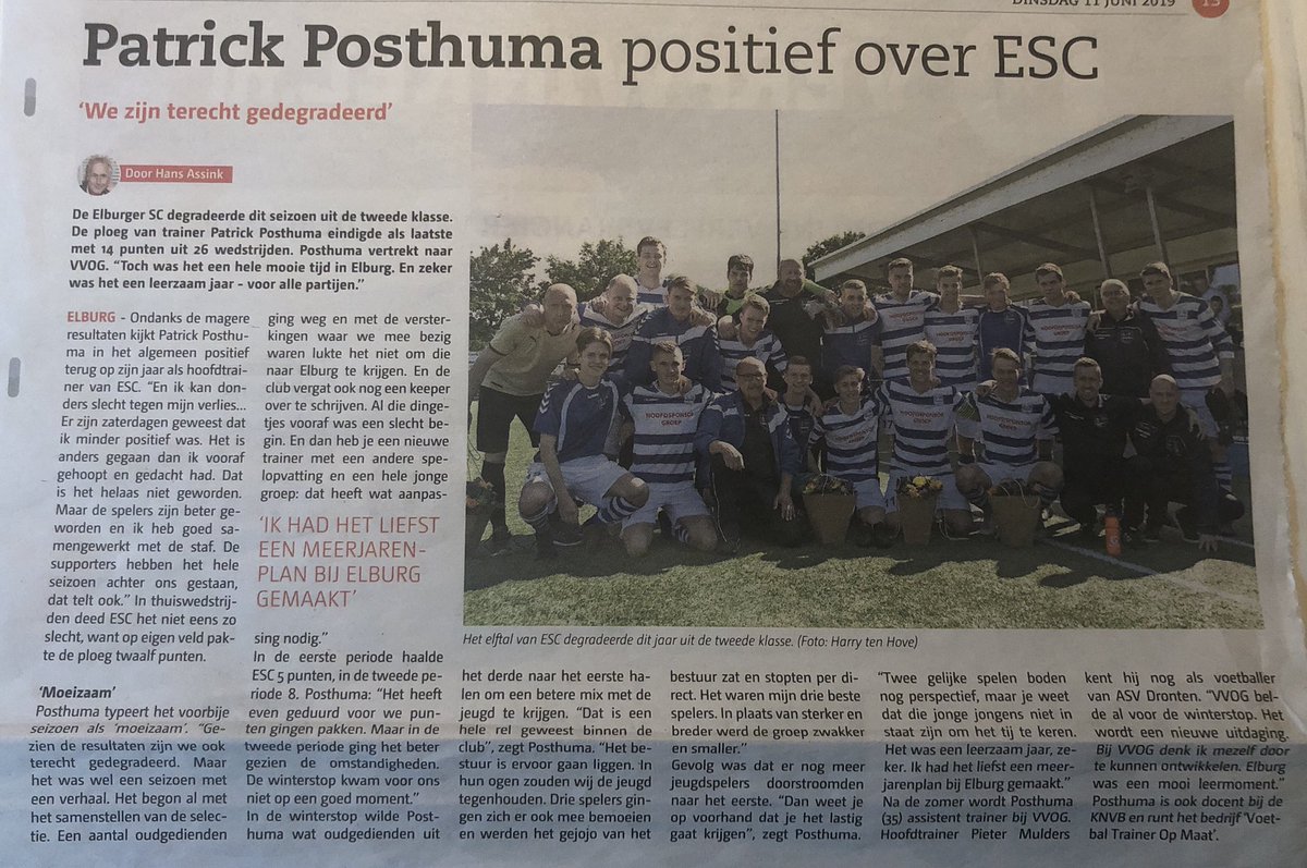 P_Posthuma's tweet image. Het glas is altijd half vol! Aanstaande zaterdag start het seizoen als assistent trainer in de 3e divisie bij @VVOGzat #plezier #passie #presteren