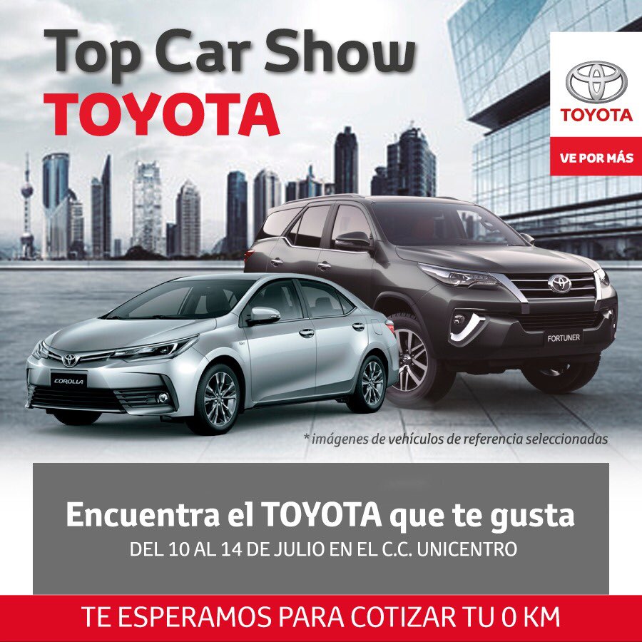 Tuyomotor's tweet photo. Te invitamos a visitar el #TopCarShow en @unicentro_med para que vivas toda la experiencia #toyota con Tuyomotor.
.
#4x4 #toyotacolombia #toyoteros #offroad #medellin #toyotamedellin #aventura #deportivo #detalles https://t.co/KTpr0Kqhc7