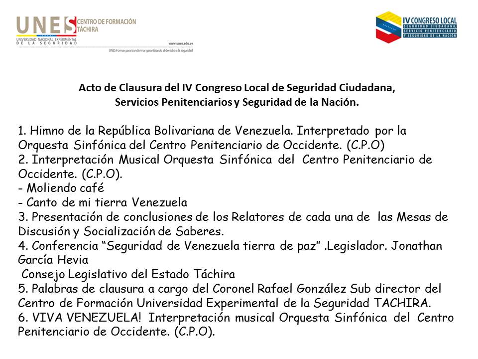 UNES__Tachira's tweet photo. Una extensa programación estará desarrollandose los días #11jul y #12jul como parte del IV Congreso Local de Seguridad Ciudadana, Servicio Penitenciario y Seguridad de la Nación. https://t.co/BtQqmtUgJ7