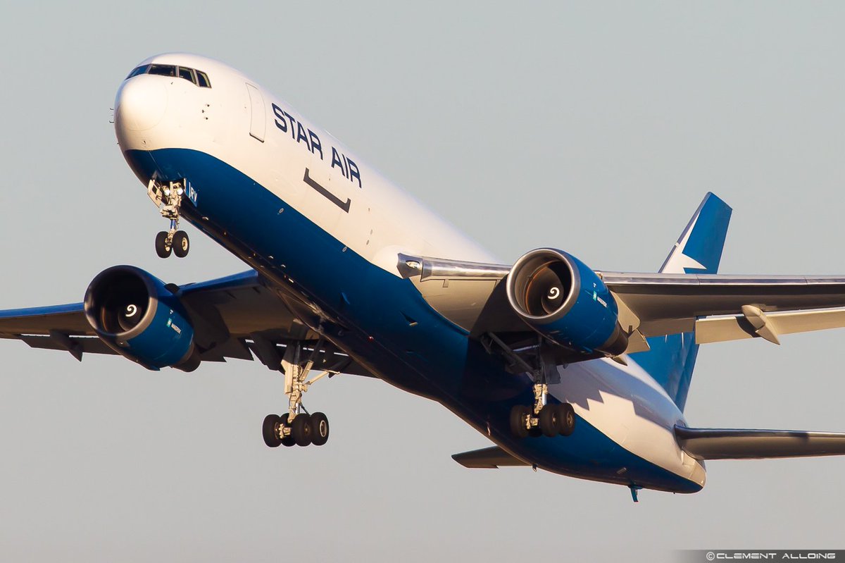 CAlloing's tweet photo. Departing of the " Rocket " tonight at @aeroport_tls ! #Boeing #B767 #StarAir #Maersk on common visitor at #Toulouse ! #OYSRV #avgeeks #avgeek https://t.co/Kv7zXlopDd
