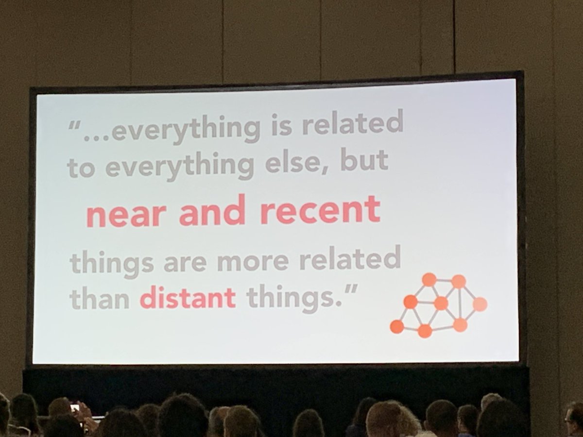 kjeasterday's tweet image. News flash! New addition to the first law of Geography!Heard it first at the @EsriUC Everything is related to everything else but near AND RECENT things are more related than distant things. 🤯 #spacetimecube