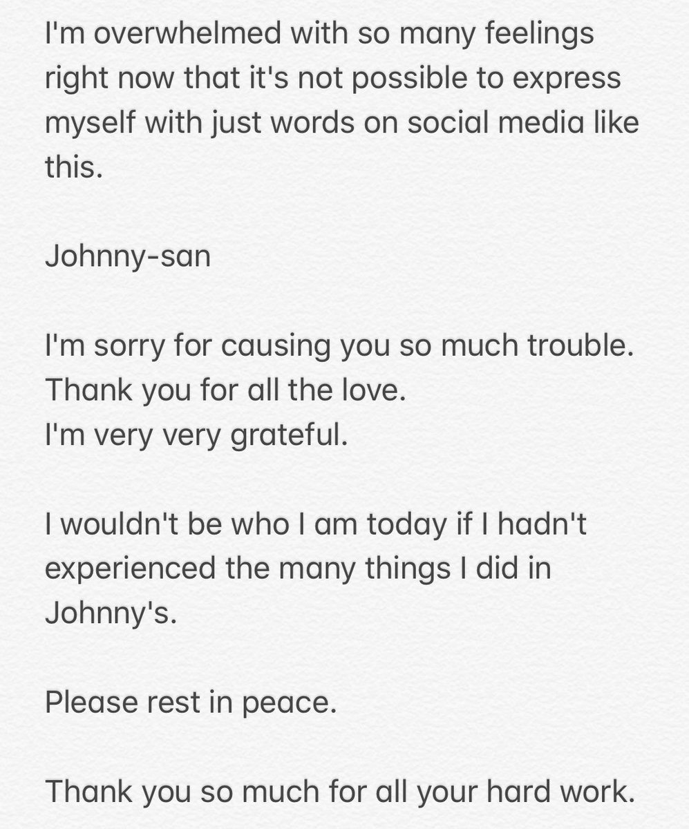 One Ok Rock Lyrics Repository Translation Of Taka S Moving Post Regarding The Passing Of Johnny Associates Founder Johnny Kitagawa T Co 1cn9o1pz23 Oneokrock Oor ワンオク ジャニーズ ジャニー喜多川 T Co Khac46abj0