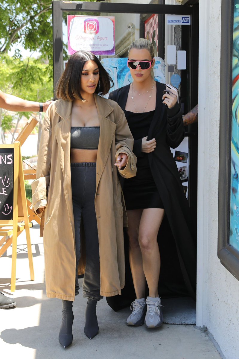 Kim &amp; Khloè leaving Graphaids art supply store in Los Angeles, CA on July 10, 2019.