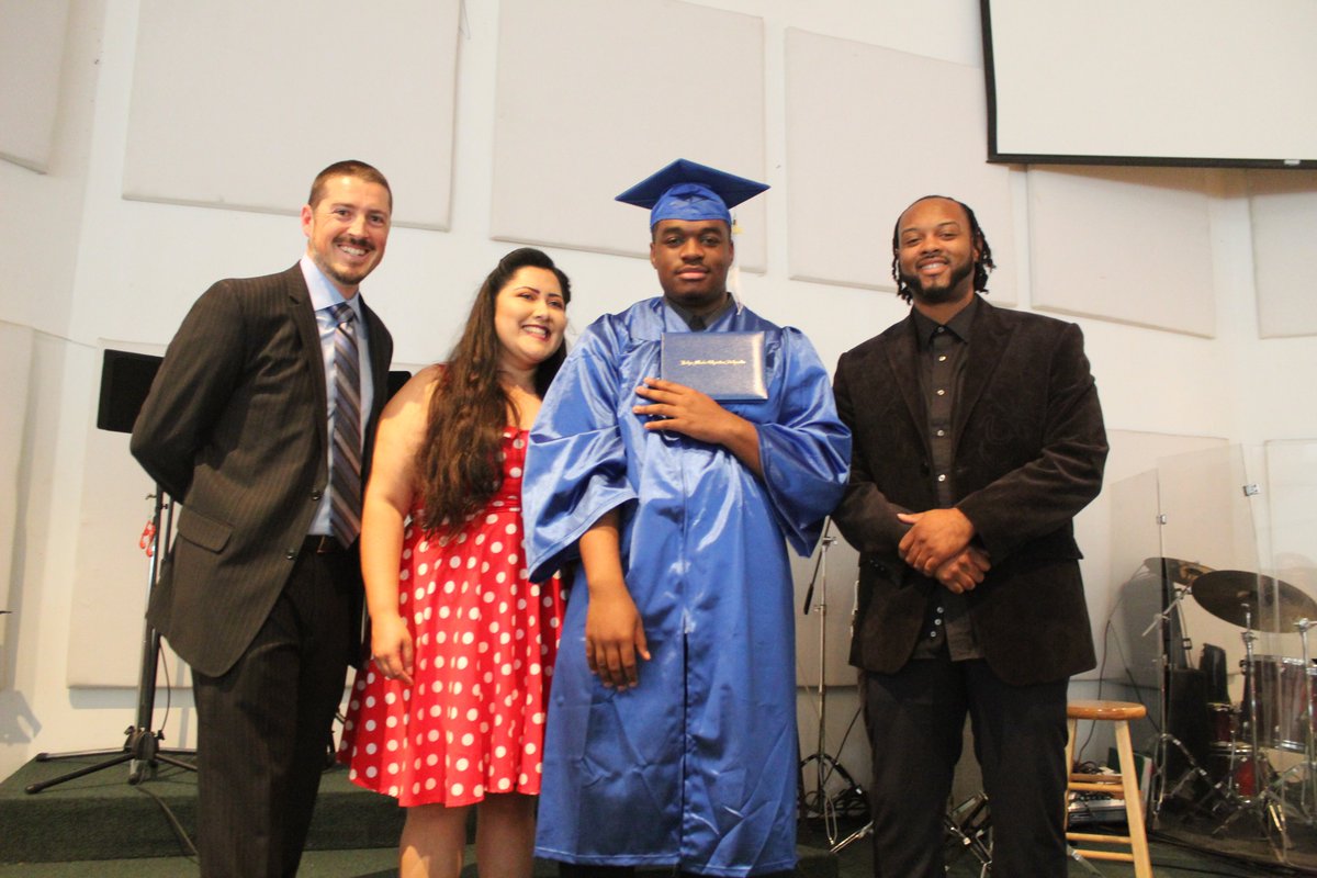 Congratulations to 2 of our #YouthBuild graduates, Juan Carlos and Antoine! We were all so proud to watch both of them earn their high school diplomas! #Classof2019 <a href="/Vol_of_America/">Volunteers of America</a>