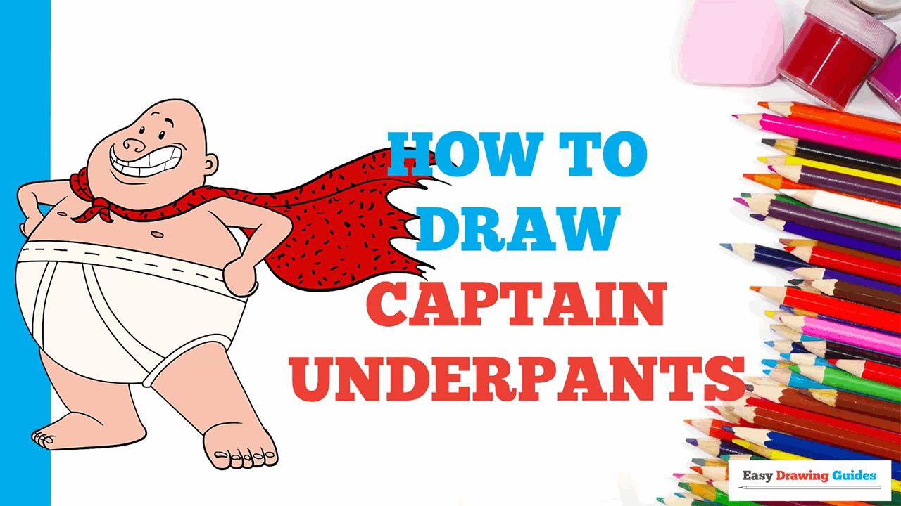 Easy Drawing Guides on X: How to Draw Captain Underpants. Easy to
