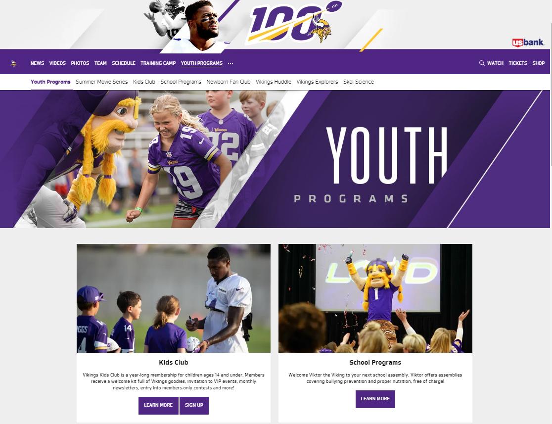 ViktorTheViking's tweet photo. We've updated the Youth Programs part of the @Vikings website! Your one-stop spot for all the awesome programs we offer!
#VikingsKidsClub, #STOPBullying and #FUTP60 assemblies, #VikingsNewborn Fan Club, #VikingsHuddle and MORE! Check it out! https://t.co/BzxliBYf9u https://t.co/kzHqHYYw2m