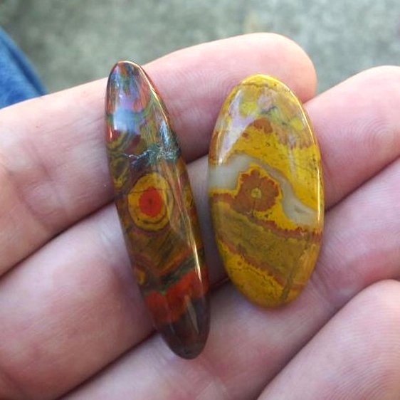 TheCabKing's tweet photo. Checkout these beautiful cabs @tiedyeartist made with the #cabking cabbing machine! π
β’ Rainbow obsidian
β’ Morgan Hill Poppy Jasper and Stony Creek Poppy Jasper
β’ Banded agate
β’ Gem silica
#cabochon #cabbing #lapidaryartist #jewelrymaker https://t.co/6FjpZjn04N