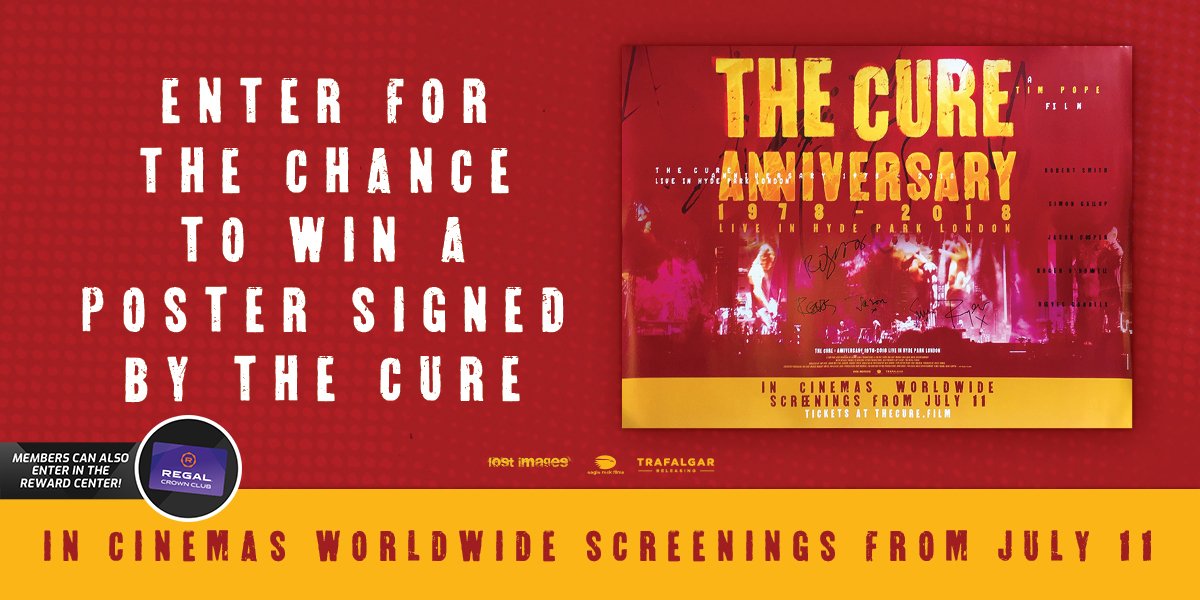 FOLLOW us and RETWEET with #Cure30thAnnPrizeGiveaway for a chance to win! 🎟: regmovi.es/2LV86tB

Rules: regmovi.es/2xEPUff