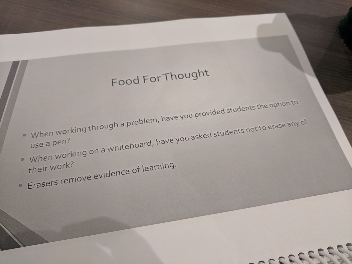 MrsCloughC's tweet image. Day 2 Lightbulbs: Brain Power, Speak the Language, Erase Free Classroom #mathplus2019 @gregtangmath @dr_costello @MorganElem308 @USD308