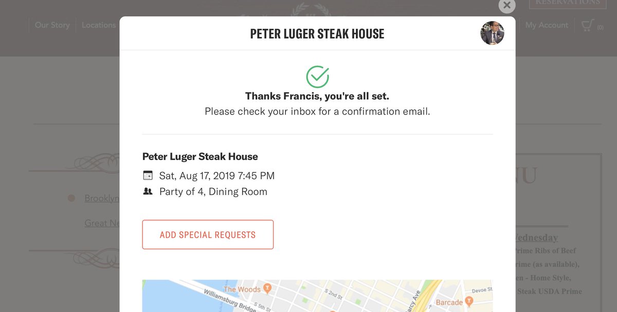 Stop everything.  Peter Lugers now taking Resy's.  #youarewhereyoueat #resy