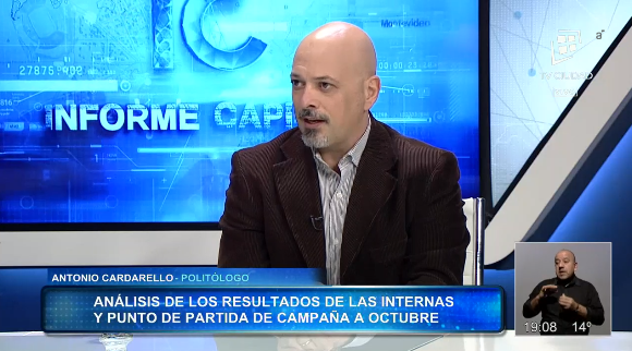 TVCIUDADuy's tweet photo. 👉#EntrevistaCentral Hoy nos acompaña el Politólogo Antonio Cardarello @Zatopek_1871 para realizar el análisis de los resultados de las #internas2019 y el punto de partida de la campaña a octubre.
👉#Ahora en @infocapitaluy @TVCIUDADuy 📺🎙️ https://t.co/hXtb765Qwu