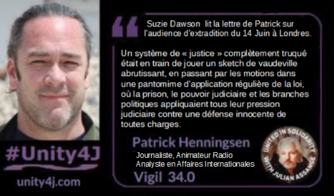FrancaisUnity4's tweet photo. #Unity4J Veillée en Ligne 34.0

Patrick Henningsen, journaliste, à "21WIRE", présent dans la salle d'audience du Royaume-Uni lors de la plus récente audience préliminaire de #JulianAssange aux États-Unis, décrit cette dernière.

#FreeAssange 
#Unity4JFrance
#AssangeFrancophone https://t.co/aiweVtLySM