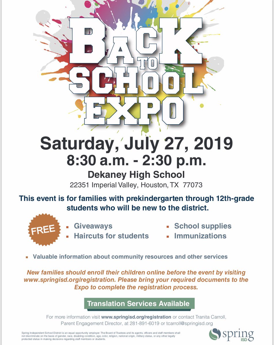 DrTrennRussell's tweet photo. It’s that time! It’s that time! It’s that time! Come register your child for school if you’re new to the @HeritageElemen1 area or if you have a child starting school for the very first time. #ourschoolisAWESOME #weloveourkids #yourchildwilllearn @believe_EC2020 @SpringISD https://t.co/RXBiWckPA8