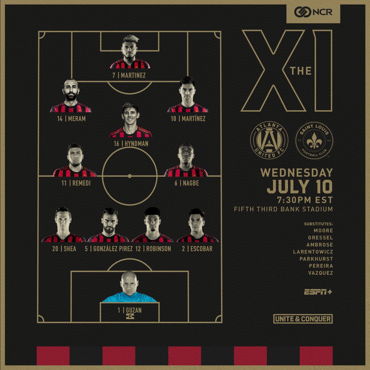 ATLUTD's tweet photo. #ATLUTD’s Starting XI vs @SaintLouisFC https://t.co/nKrWTnmGkS