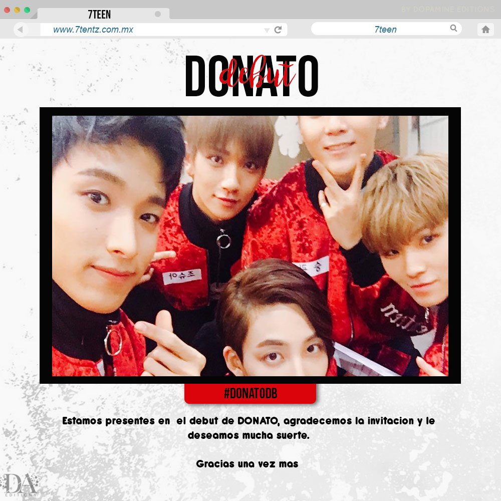 7TEENSN's tweet photo. 〔🚀;〕; #DONATODB
↳ ¡Say the name, 7TEEN! ;
Estamos presentes en el debut del talentoso Donato. Gracias por la invitación y suerte en todo.
We are 7TEEN https://t.co/m4aiU9lDkg