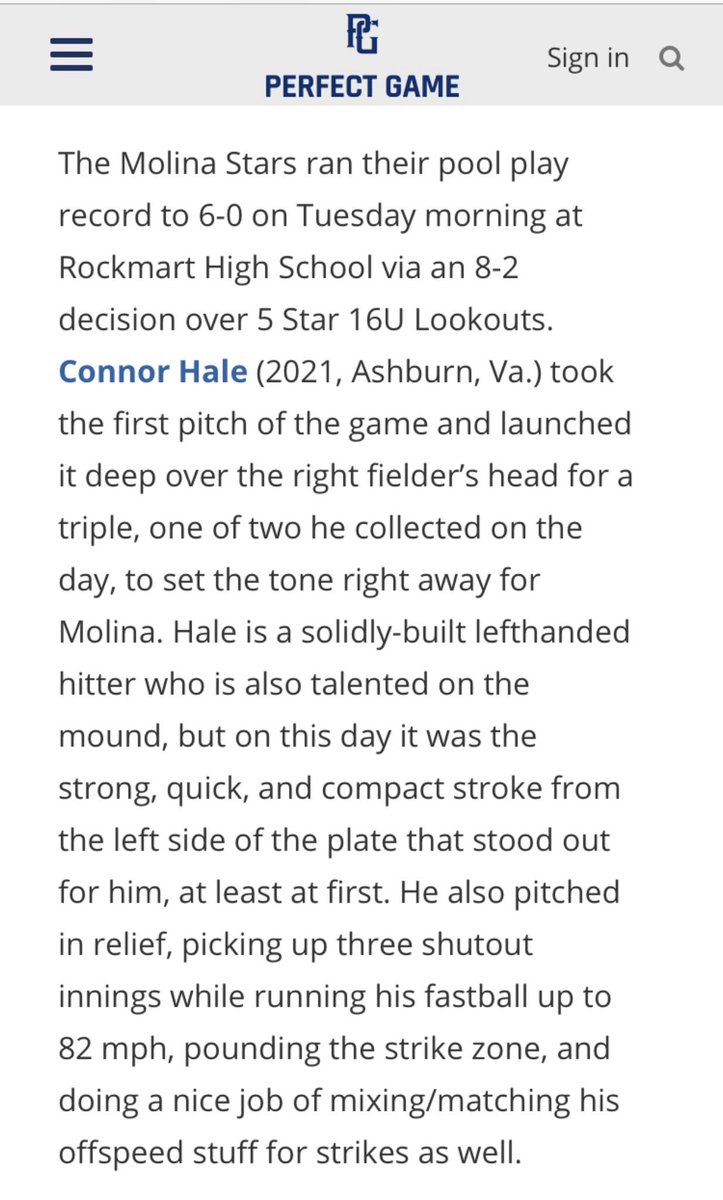 ekbaseball571's tweet photo. S/O to 2021 LHP/OF Connor Hale getting it done! Keep it up @ConnorHale12 and finish strong down @PG_Tourney @BRHS_Baseball #EKBfamily #uncommitted https://t.co/3OzavWKwIp