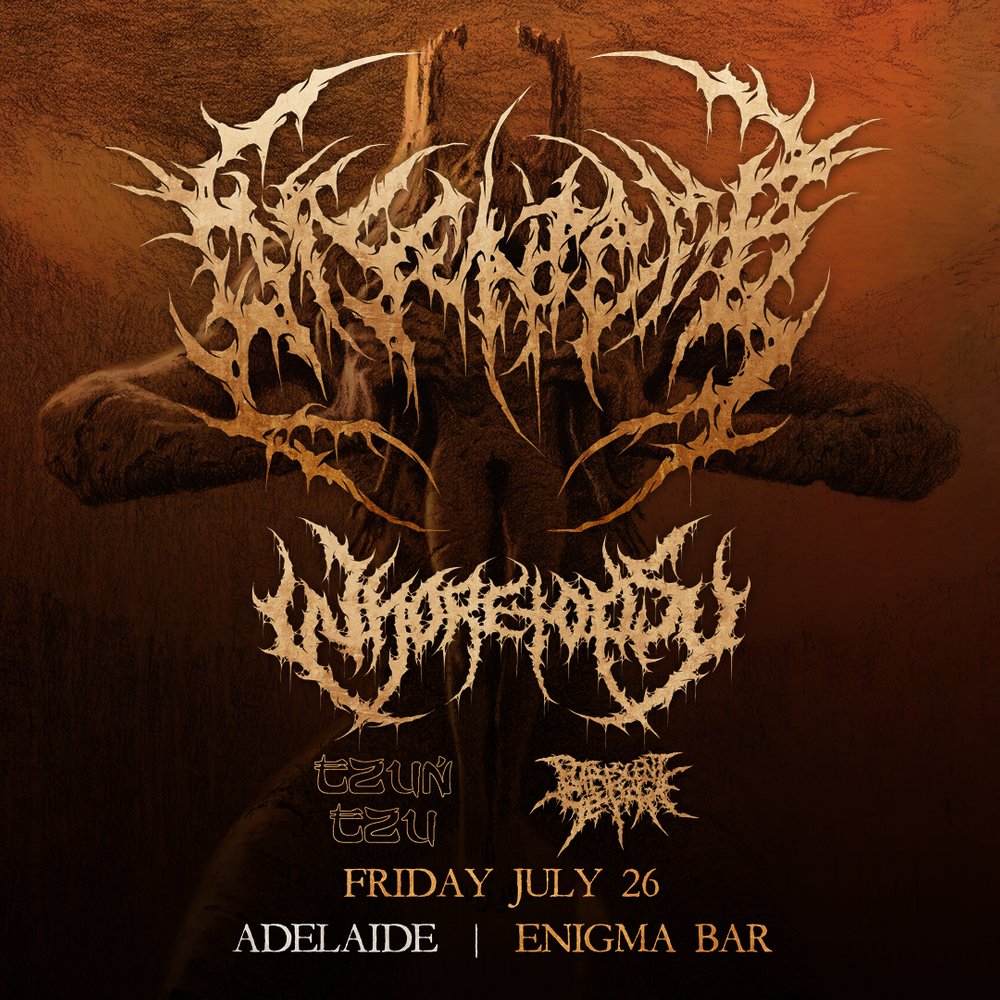 Discounted tickets availible here: tzuntzu.bigcartel.com/product/26-jul…

#disentomb #tzuntzu #deathmetal #enigmabar #adelaide #southaustralia #livemusic #orientaldeathmetal