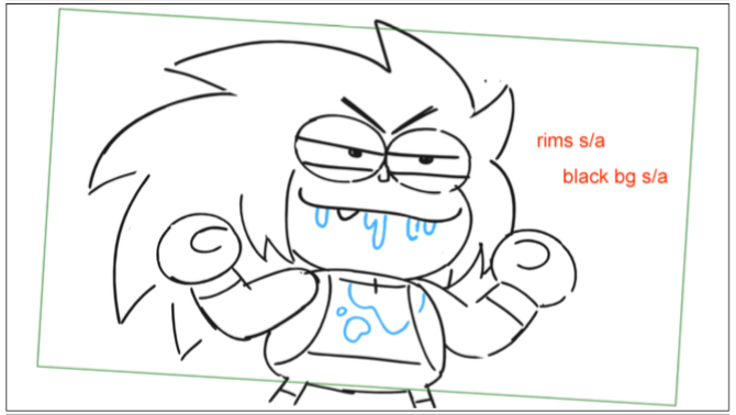Very much enjoying the response to "TKO Rules." I love this episode! Here's some storyboard panels of TKO belching.