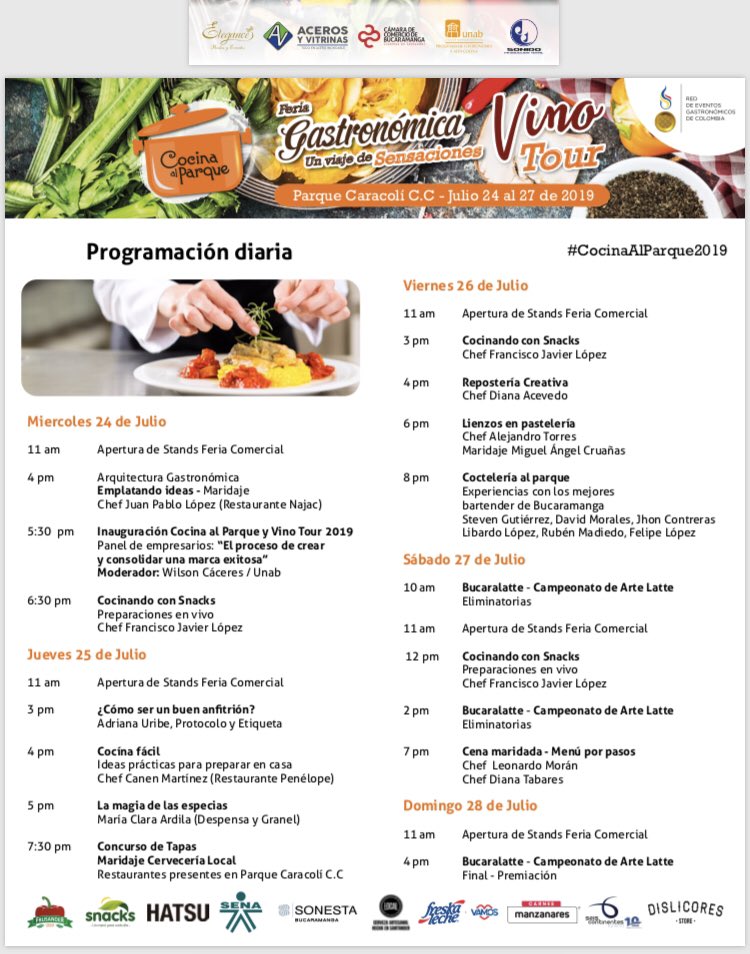 AdrianaUribePyE's tweet photo. Los invito muy especialmente a COCINA AL PARQUE, a escuchar mi charla: Como ser un buen anfitrión , jueves 25 de julio 3 pm. Entrada sin costo. Centro comercial Caracoli, Bucaramanga. #creandoestilo https://t.co/mVu9CM2HaG