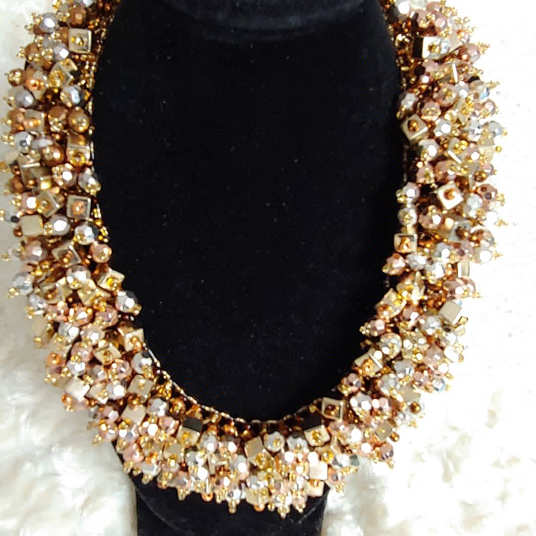 Fresh off the bead mat. I love making this necklace. It's truly a passion piece but well worth ALL the painstaking hours to create it. What do you think? Do you love it as much as I do? 
*
*
*
#artisanjeweler #artisan #beadedjewelry #necklace #jewelrydesigner #jewelry #bling