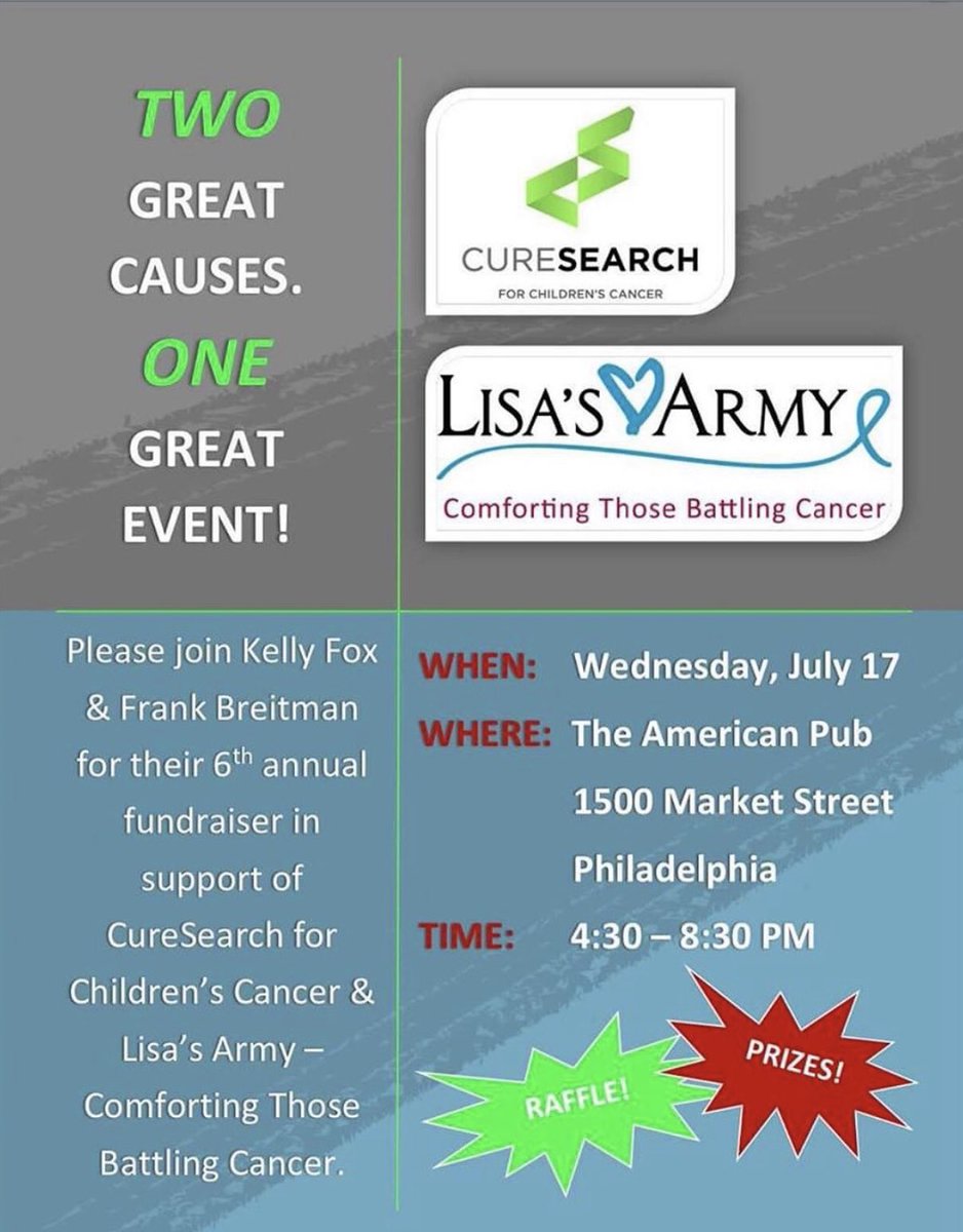 LisasArmy's tweet photo. Kelly Oswald Fox and her family host a fundraiser each year to help raise money for a cancer organization in the area. This year, she was so touched by Lisa’s Army that her and her family have chosen Lisa’s Army to be one of the charities this year. Join them one week from today! https://t.co/fK4CflYjJ1