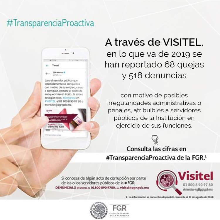 #TransparenciaProactiva. #Consulta y #Conoce la estadística que genera la <a href="/VG_FGR/">Visitaduría General PGR</a>, información accesible y útil para ti. transparencia.pgr.gob.mx/es/transparenc… #Acércate, #Infórmate y #Denuncia en #VISITEL, agentes del Ministerio Público de la Federación te atienden las 24 horas.